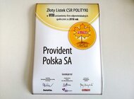 Provident Polska ze Złotym Listkiem CSR