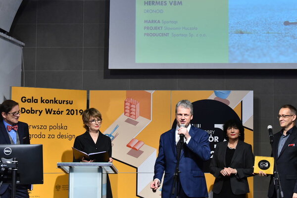 Nagroda specjalna KGHM w konkursie Dobry Wzór 2019 dla dronoidu Hermes V8M firmy Spartaqs, fot. PAP