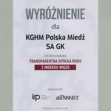 KGHM Transparentna Spółka Roku