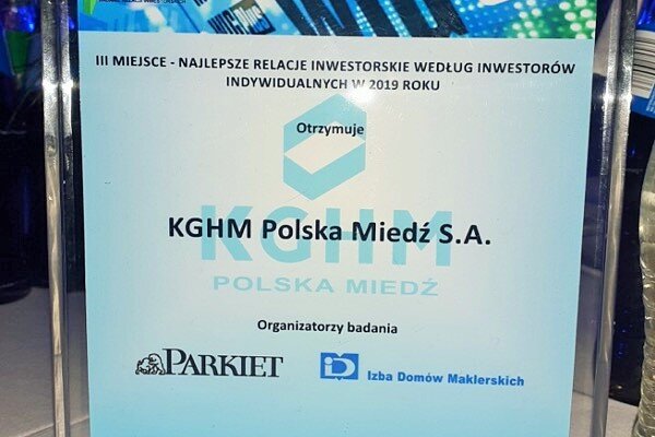 KGHM wyróżniony przez inwestorów indywidualnych za 2019 r