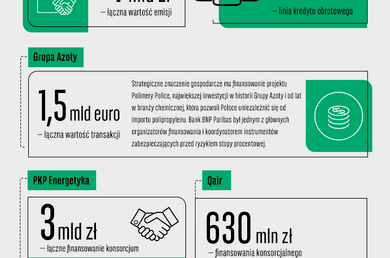  Zaangażowanie Banku BNP Paribas w transakcje w obszarze Bankowości Korporacyjnej i Instytucjonalnej  