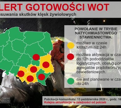 Podwyższenie alertu gotowości do działań kryzysowych WOT w dniu 14.10.2020 r.