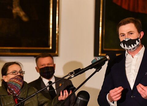 Na zdjęciu przemawiający Zastępca Prezydenta Gdańska Piotr Grzelak. 