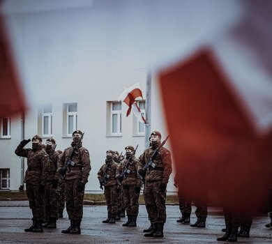 Przysięga żołnierzy 1 Podlaskiej Brygady OT