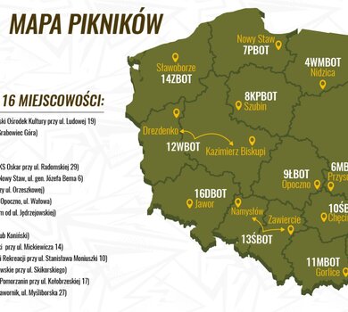 Mapa pikników WOTgames z adresami