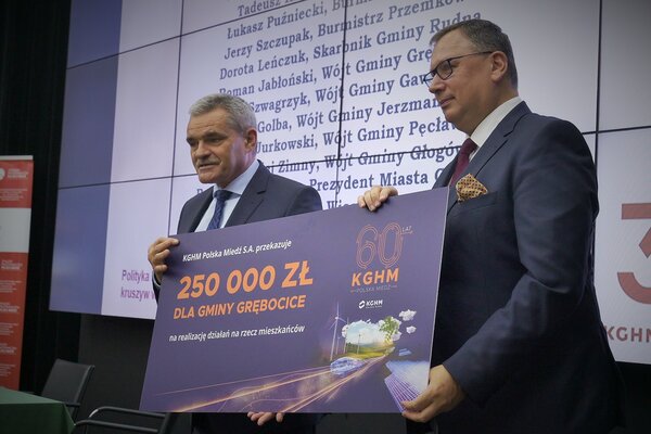 Ponad 3 mln od KGHM dla samorządów Zagłębia Miedziowego