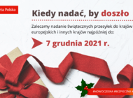 Przedświąteczne terminy nadawania przesyłek zagranicznych