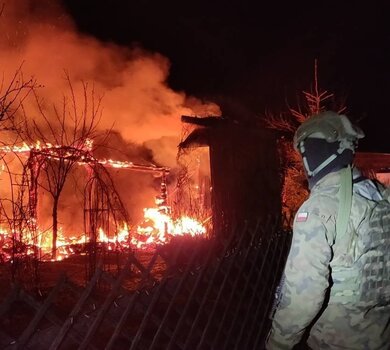 pożar w Ozieranach Wielkich