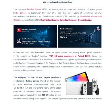 [EN] 2022 10 10 The fastest growing gamedev company in Central Europe starting investment roadshow