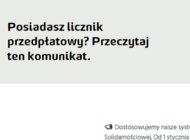 Ważna informacja dla klientów posiadających liczniki przedpłatowe 