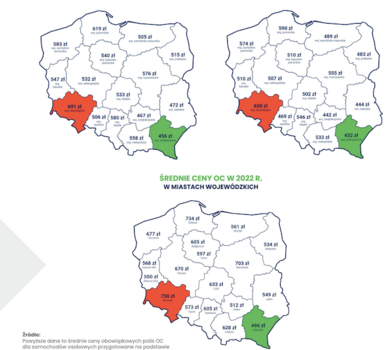 Ceny OC komunikacyjnego wg województw lr (2)