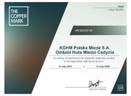 Huta Miedzi Cedynia z prestiżowym znakiem The Copper Mark