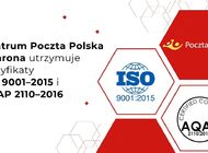 Centrum Poczta Polska Ochrona utrzymuje certyfikaty ISO 9001–2015 i AQAP 2110–2016