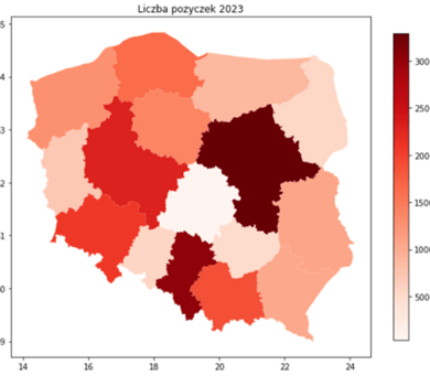 liczba pożyczek w województwach