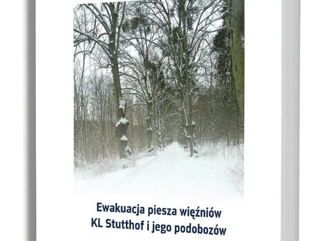 Grafika publikacji Marsz Śmierci. Na grafice okładka książki. 