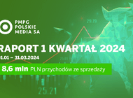 Grupa PMPG Polskie Media osiągnęła 8,6 mln PLN przychodów ze sprzedaży  w I kwartale 2024 roku