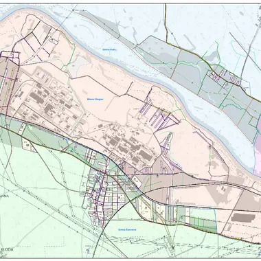 Mapa nr 1, zasięgi gmin