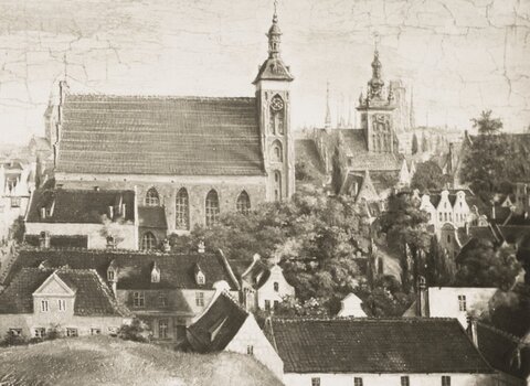 HGDpion - Widok Starego Miasta, autor nieznany, poł  XIX w , ze zbiorów Muzeum Gdańska