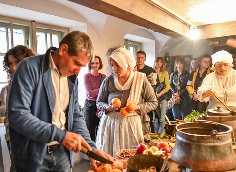 Grupa rekonstrukcyjna "Garnizon Gdańsk" w Domu Uphagena, fot. A. Grabowska, mat. MG