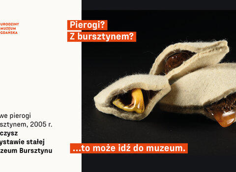 Na grafice bursztynowe pierogi autorstwa Olgi Podfilipskiej-Krysińskiej. 