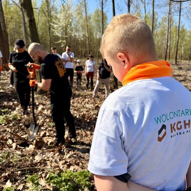 Wolontariusze KGHM zasadzili drzewa przy Hucie Miedzi Głogów