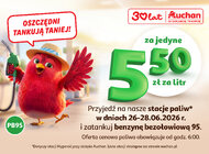 Tańsze tankowanie na początek wakacji. Pb95 na stacjach paliw Auchan za 5,50 zł/l