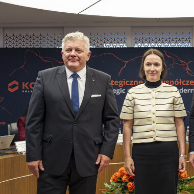 Podpisanie listu intencyjnego KGHM - BHP, Eliza Zeidler - Remigiusz Paszkiewicz - Brandon Craig