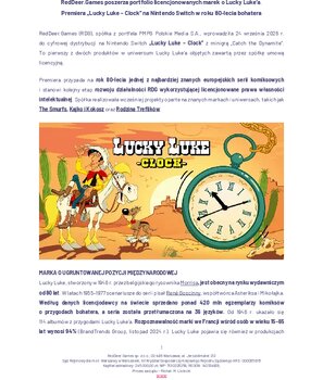 [IR-PL] 2026 09 29 RedDeer Games poszerza portfolio licencjonowanych marek o Lucky Luke'a