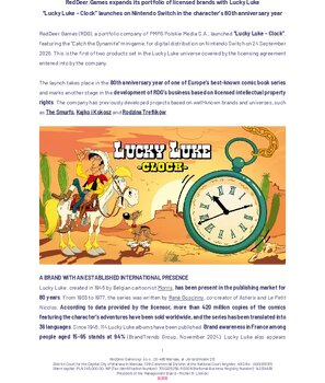 [IR-EN] 2026 09 29 RedDeer Games expands its portfolio of licensed brands with Lucky Luke