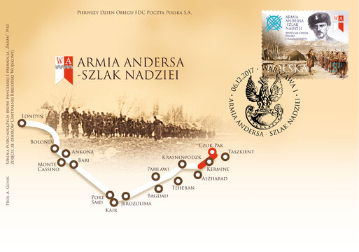 Armia Andersa – Szlak Nadziei _ koperta FDC 