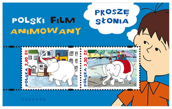 Polski Film Animowany _  Proszę słonia _ blok filatelistyczny 