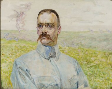 Jacek Malczewski, Portret J. Piłsudskiego w stroju brygadiera, 1916, Muzeum Narodowe w Warszawie