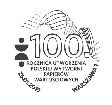 100. rocznica utworzenia Polskiej Wytwórni Papierów Wartościowych _ datownik 