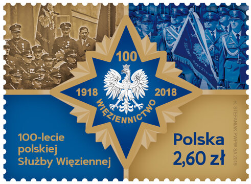 100-lecie polskiej służby więziennej _ znaczek 