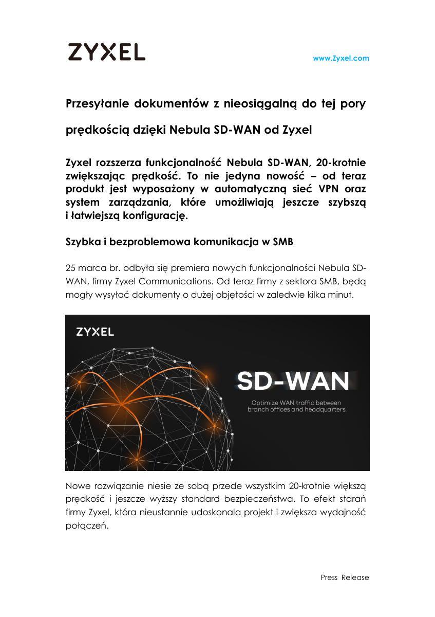 Zyxel PR_Nebula SD-WAN_WAN optimization_final.pdf