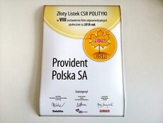 Złoty listek CSR dla Provident Polska.jpg