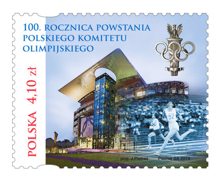 100. rocznica powstania Polskiego Komitetu Olimpijskiego _ znaczek 