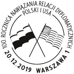 100.rocznica nawiązania relacji dyplomatycznych Polski i USA _ datownik  