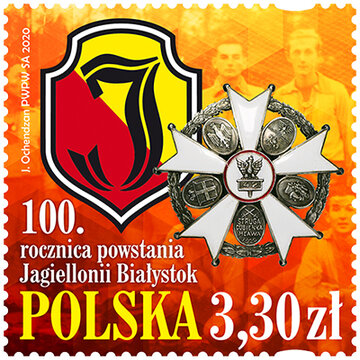 100. rocznica powstania Jagiellonii Białystok_znaczek.jpg 