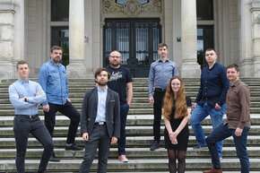 Od lewej: Roman Karski, dr inż. Paweł Syty, Aleksander Obuchowski, dr inż. Patryk Jasik, Mateusz Anikiej, Barbara Klaudel, Bartosz Rydziński, lek. Mateusz Glembin. Fot. Aleksander Obuchowski  