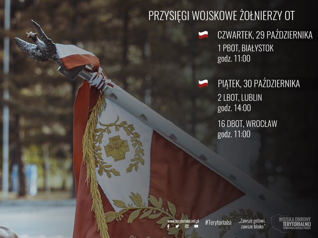 Zapowiedź: Blisko 120 Terytorialsów złoży przysięgę wojskową.