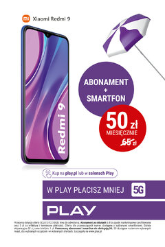 W Play płacisz mniej – abonament i smartfon już za 50 złotych miesięcznie - plakat Xiaomi 