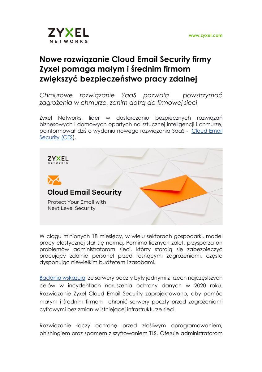 Zyxel PR Cloud Email Security