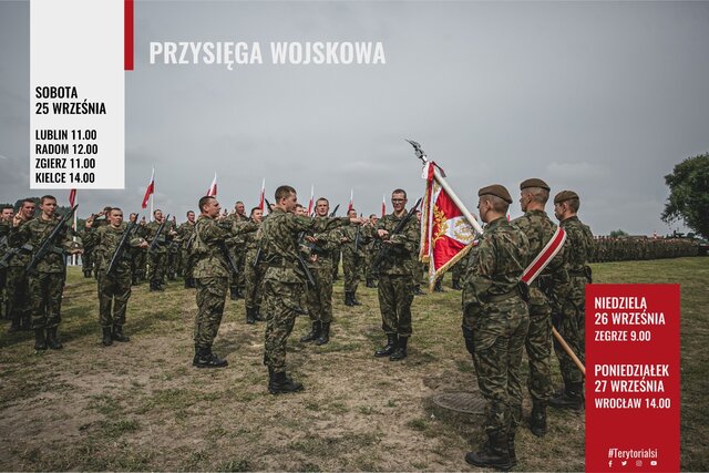 Przysięgi Terytorialsów w terminie 25-27 września