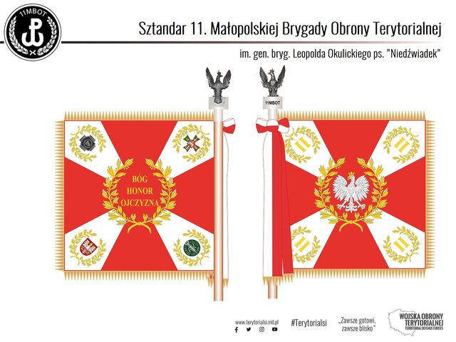 Wizualizacja sztandaru 11 Małopolskiej Brygady OT