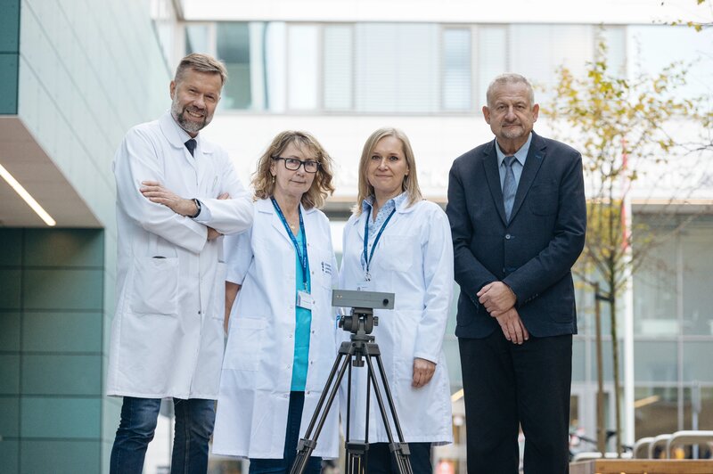 Na zdjęciu od lewej: prof. Krzysztof Narkiewicz, piel. lic. Wiesława Kucharska, dr n. med. Beata Graff oraz prof. Andrzej Czyżewski. Fot. Bartosz Bańka/PG 