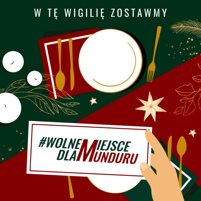 Stół #WolneMiejsceDlaMunduru - grafika instragram