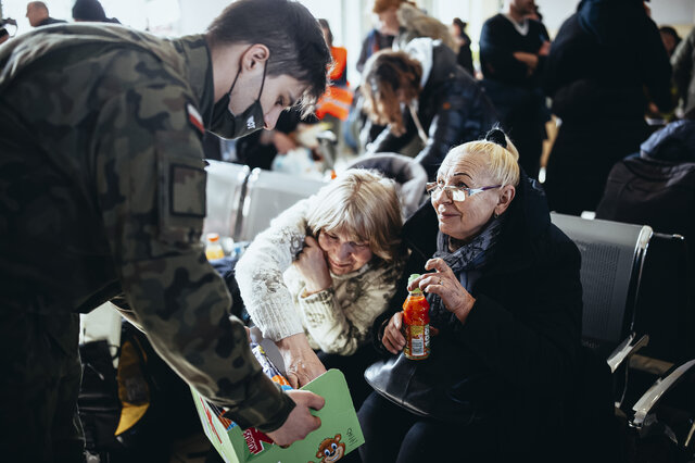 Przemyśl. Żołnierze z Podkarpacia na punkcie recepcyjnym