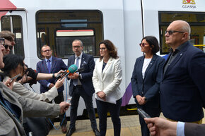 Briefing prasowy z udziałem Aleksandry Dulkiewicz, prof. Adriany Zaleskiej-Medynskiej, dyrektor Związku Uczelni Fahrenheita oraz przedstawicieli władz uczelni tworzących Związek: prof. Piotra Stepnowskiego, rektora UG, prof. Dariusza Mikielewicza, prorektora PG i prof. Michała Markuszewskiego, prorektora GUMed. Fot. Krzysztof Krzempek / Politechnika Gdańska