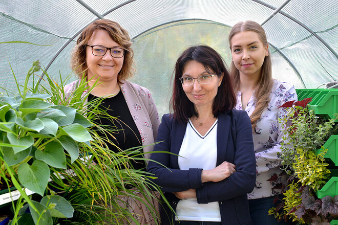 Dr inż Karolina Matej-Łukowicz, prof. Ewa Wojciechowska oraz Joanna Stycharz. Fot. Krzysztof Krzempek/PG